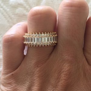 Infinity cubic zirconia gold statement ring